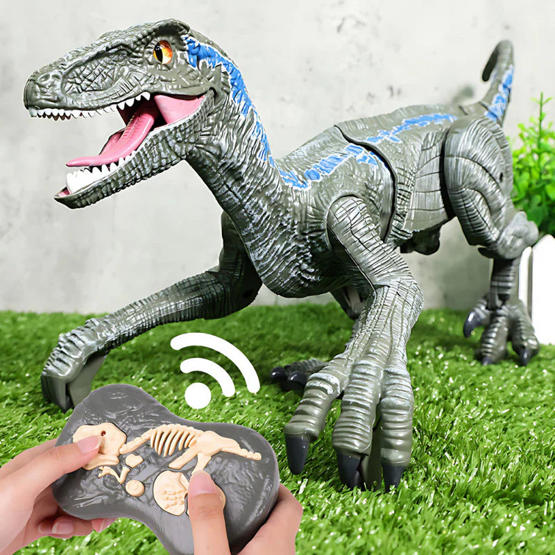 Jouet dinosaure télécommandé avec marche, LED et brouillard
