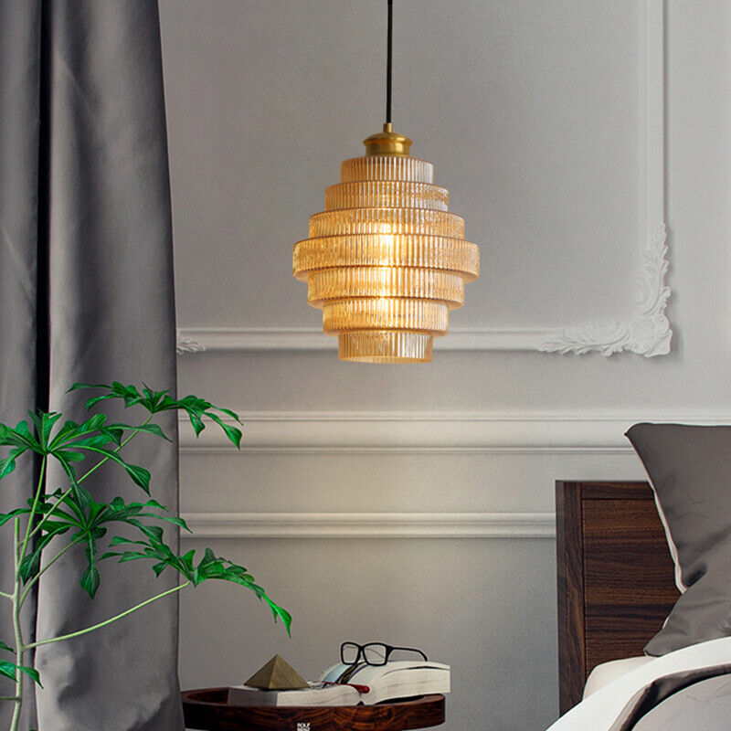 VintageGlow - Bottle-Shaped Brass Glass Pendant Lamp