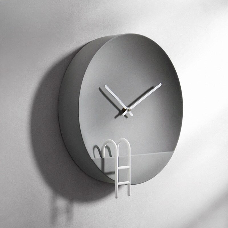 CementGlow - Modern Grey Cement Wall Clock