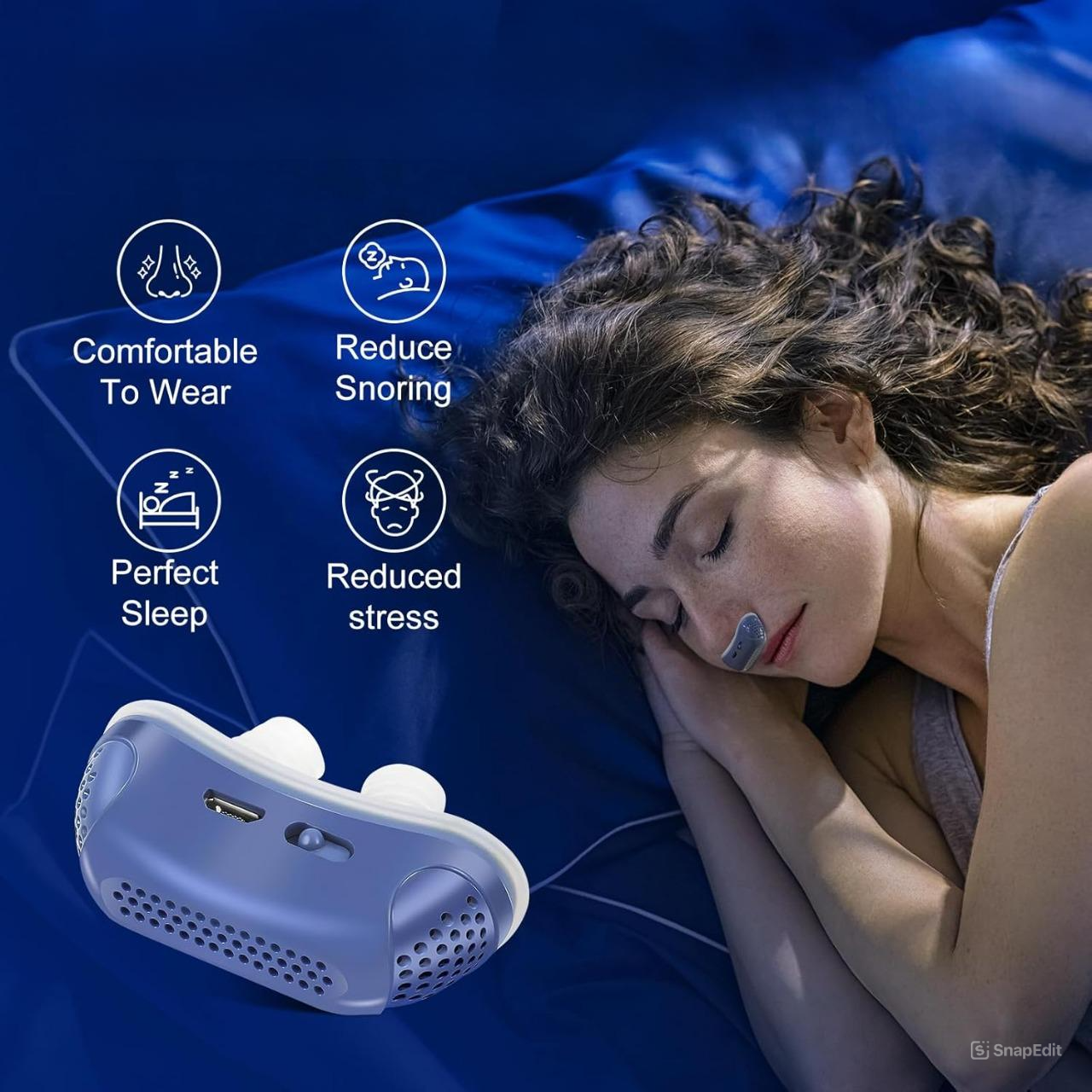 Dobíjecí nosní pomůcka proti chrápání CPAP