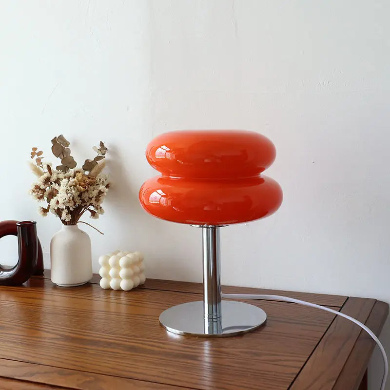 Bordlampe Retro Glas Skærm Belysningsstykke