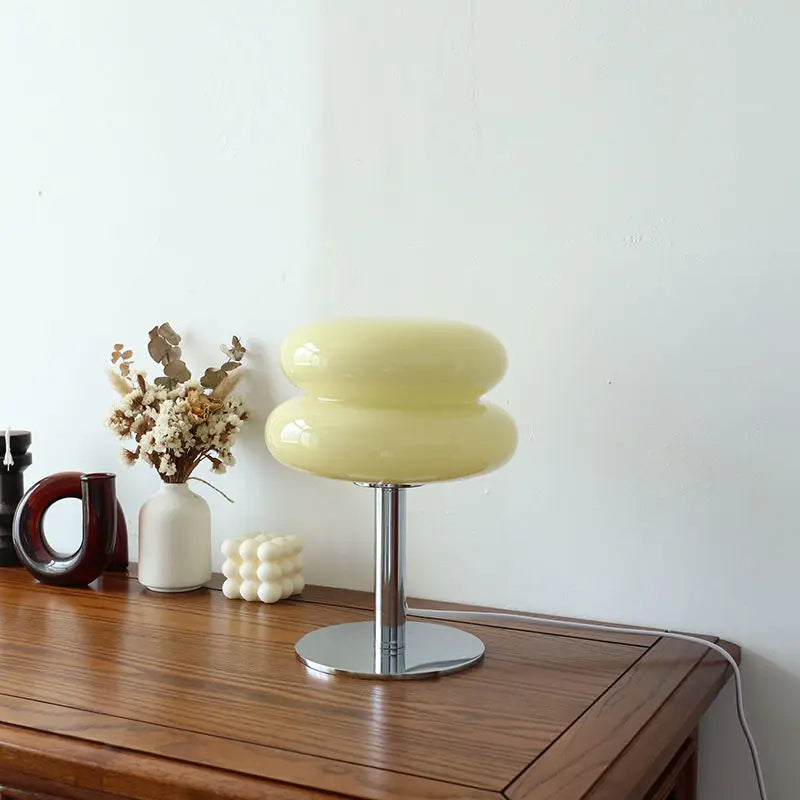 Bordlampe Retro Glas Skærm Belysningsstykke