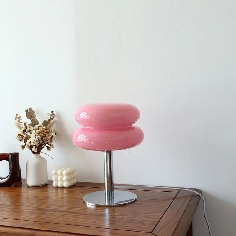 Bordlampe Retro Glas Skærm Belysningsstykke