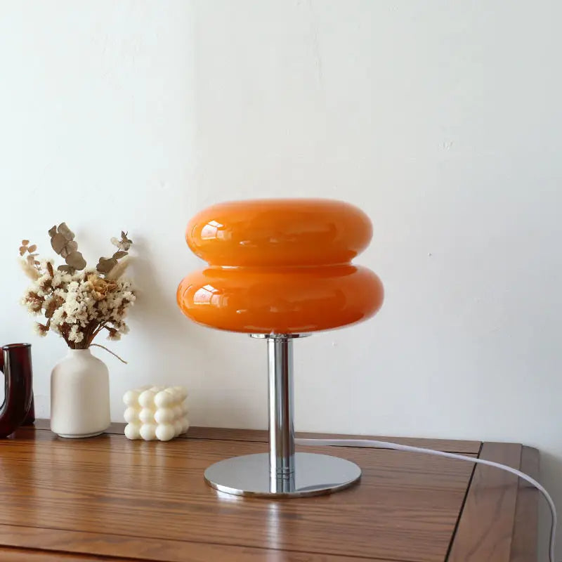 Bordlampe Retro Glas Skærm Belysningsstykke