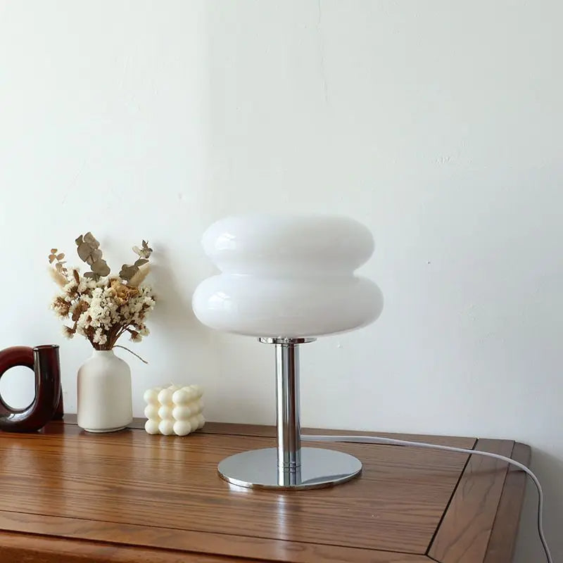 Bordlampe Retro Glas Skærm Belysningsstykke