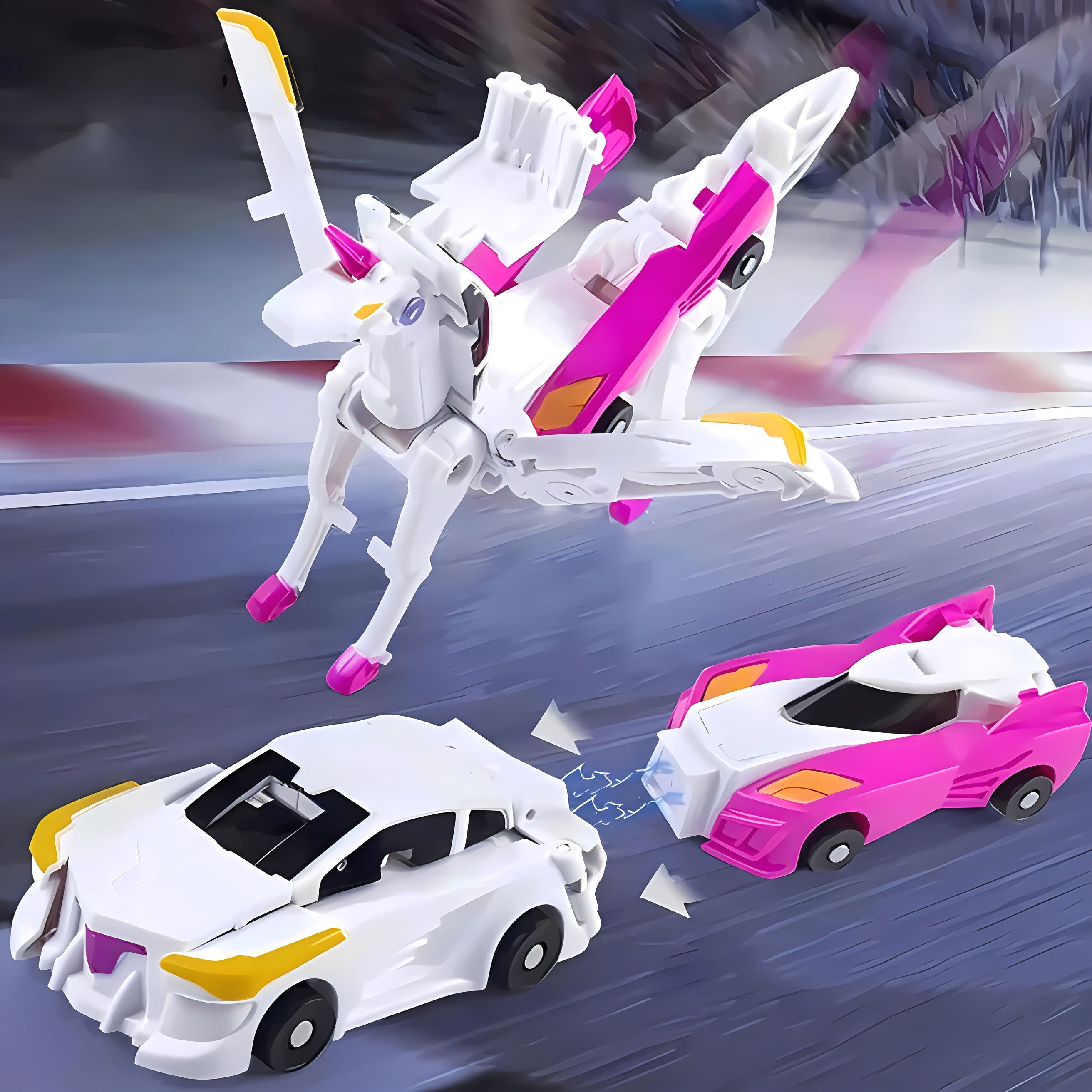 Robot Toy Car Magnetic Transforming Play Model