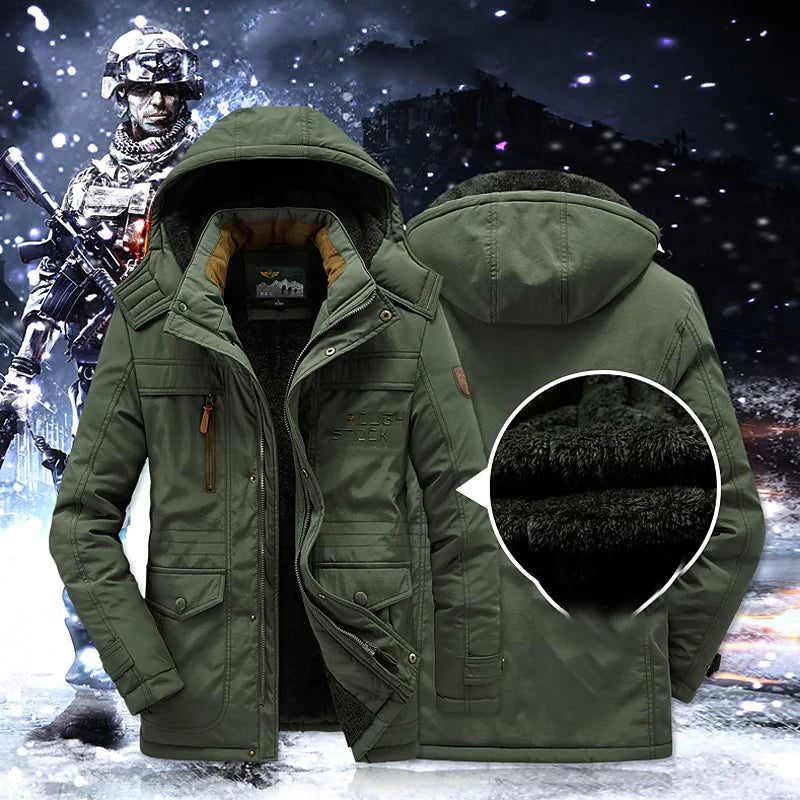 Herre Fleeceforet Vinter Parka Jakke