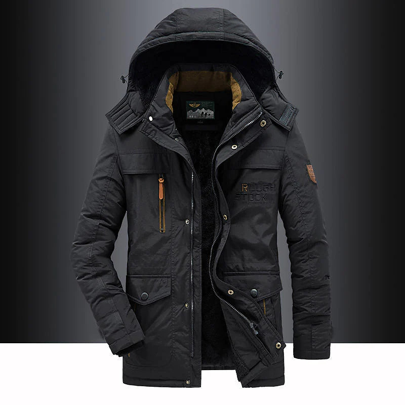 Herre Fleeceforet Vinter Parka Jakke