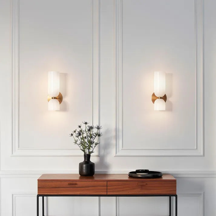 Luminous Duo – Stylish and Elegant Double-Headed Glass Wall Light to Enhance Your Home Decor