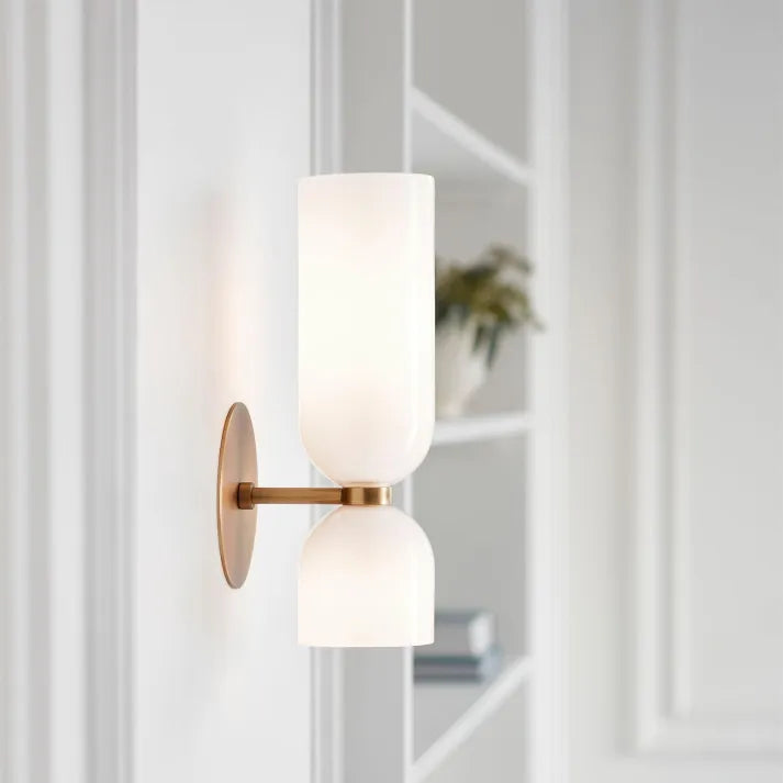 Luminous Duo – Stylish and Elegant Double-Headed Glass Wall Light to Enhance Your Home Decor