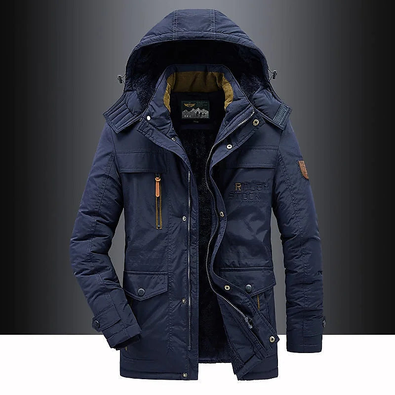 Herre Fleeceforet Vinter Parka Jakke