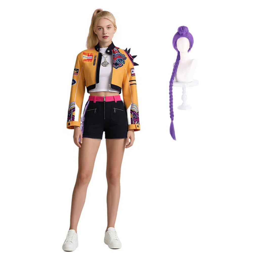 Yellow Costume Tops Vest and Shorts Full Set Deluxe Kids Adults Halloween Cosplay Outfit - Image 6