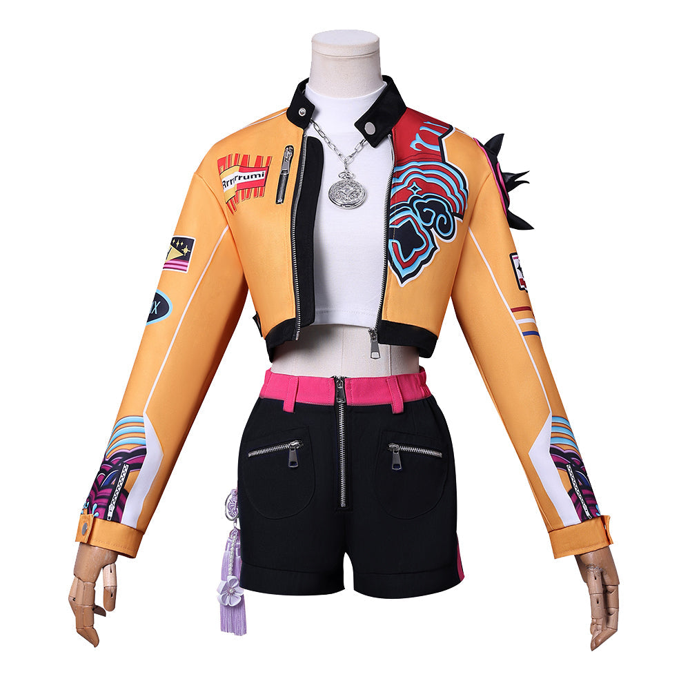 Yellow Costume Tops Vest and Shorts Full Set Deluxe Kids Adults Halloween Cosplay Outfit - Image 7