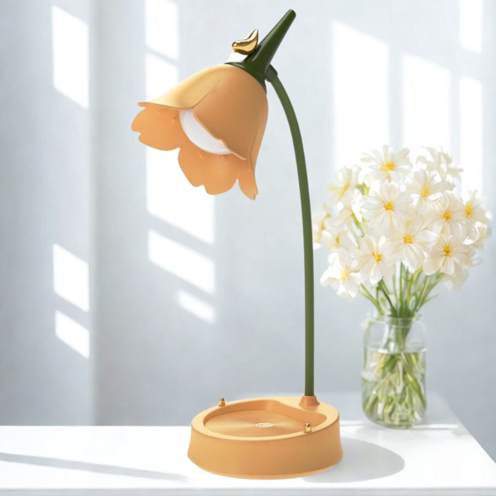 Moderne blomst LED bordlampe ABS plastik