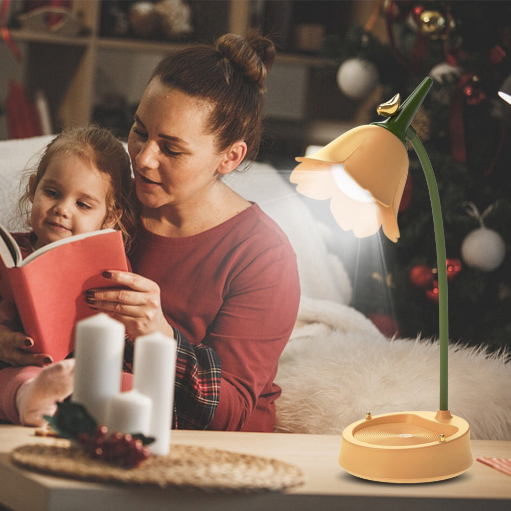 Moderne blomst LED bordlampe ABS plastik